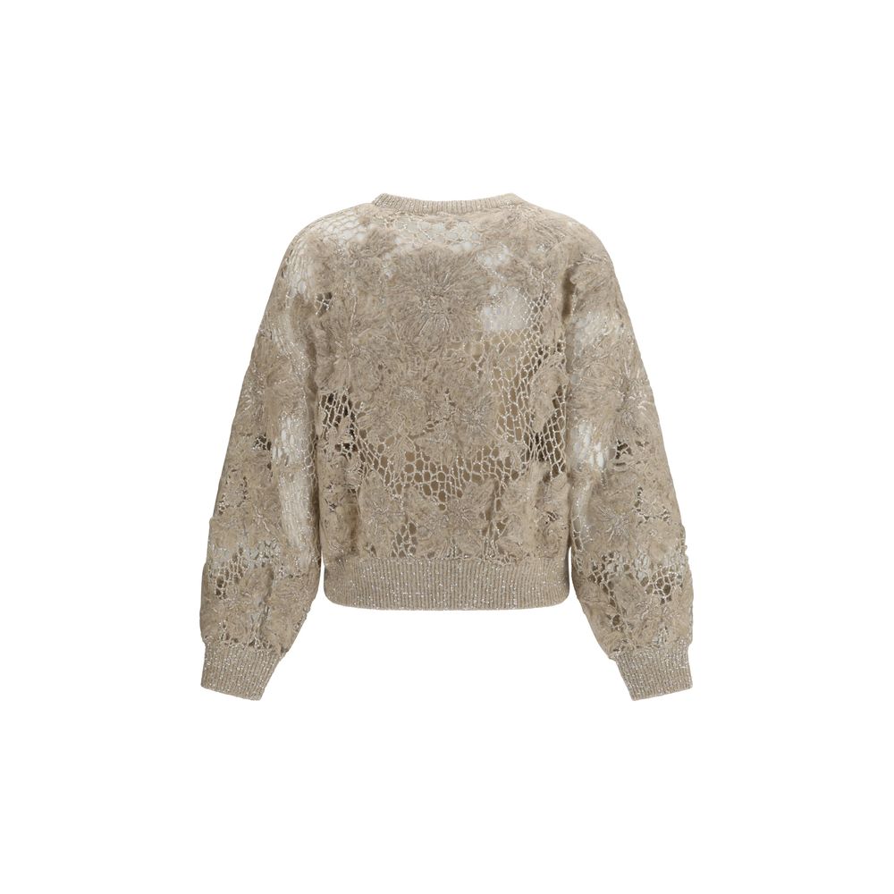 Brunello Cucinelli Beige Mohair Women's Sweatshirt
