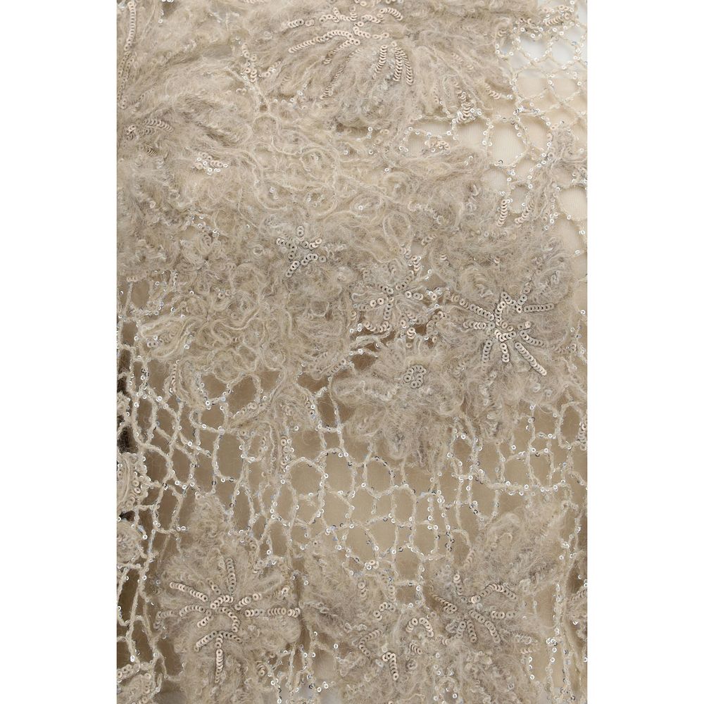 Brunello Cucinelli Beige Mohair Women's Sweatshirt