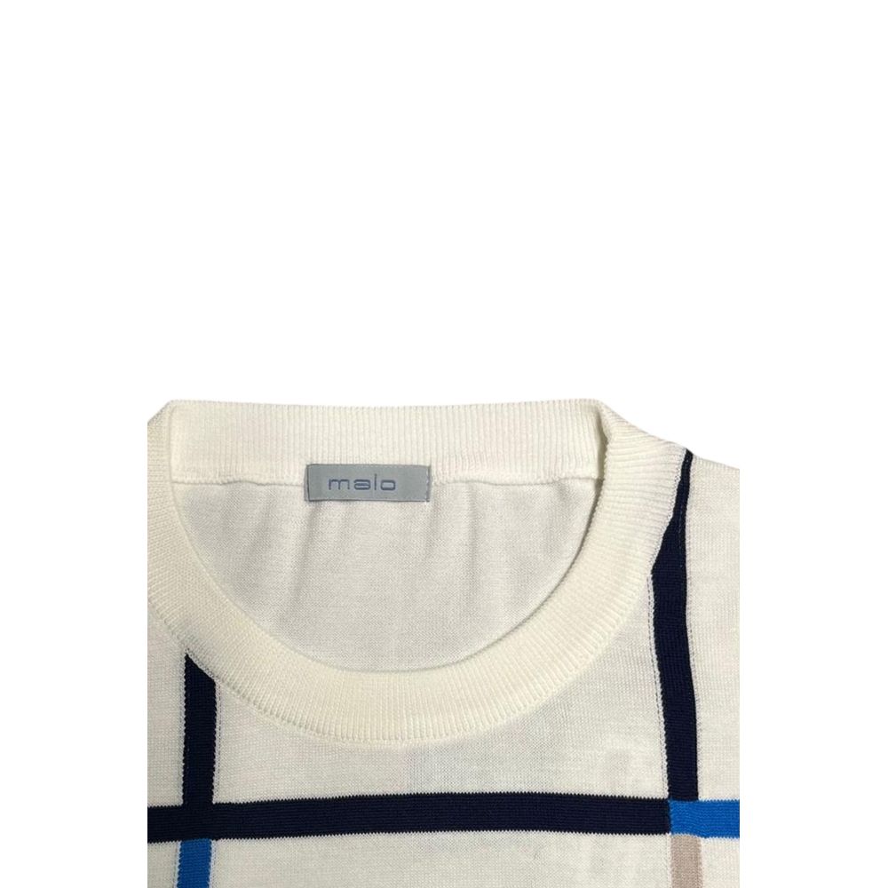 Malo White Cotton Men Men's Sweater
