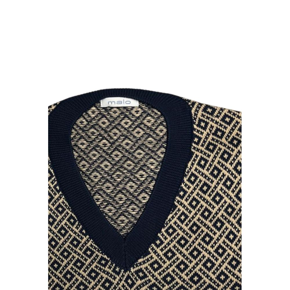 Malo Blue Cotton Men Men's Sweater