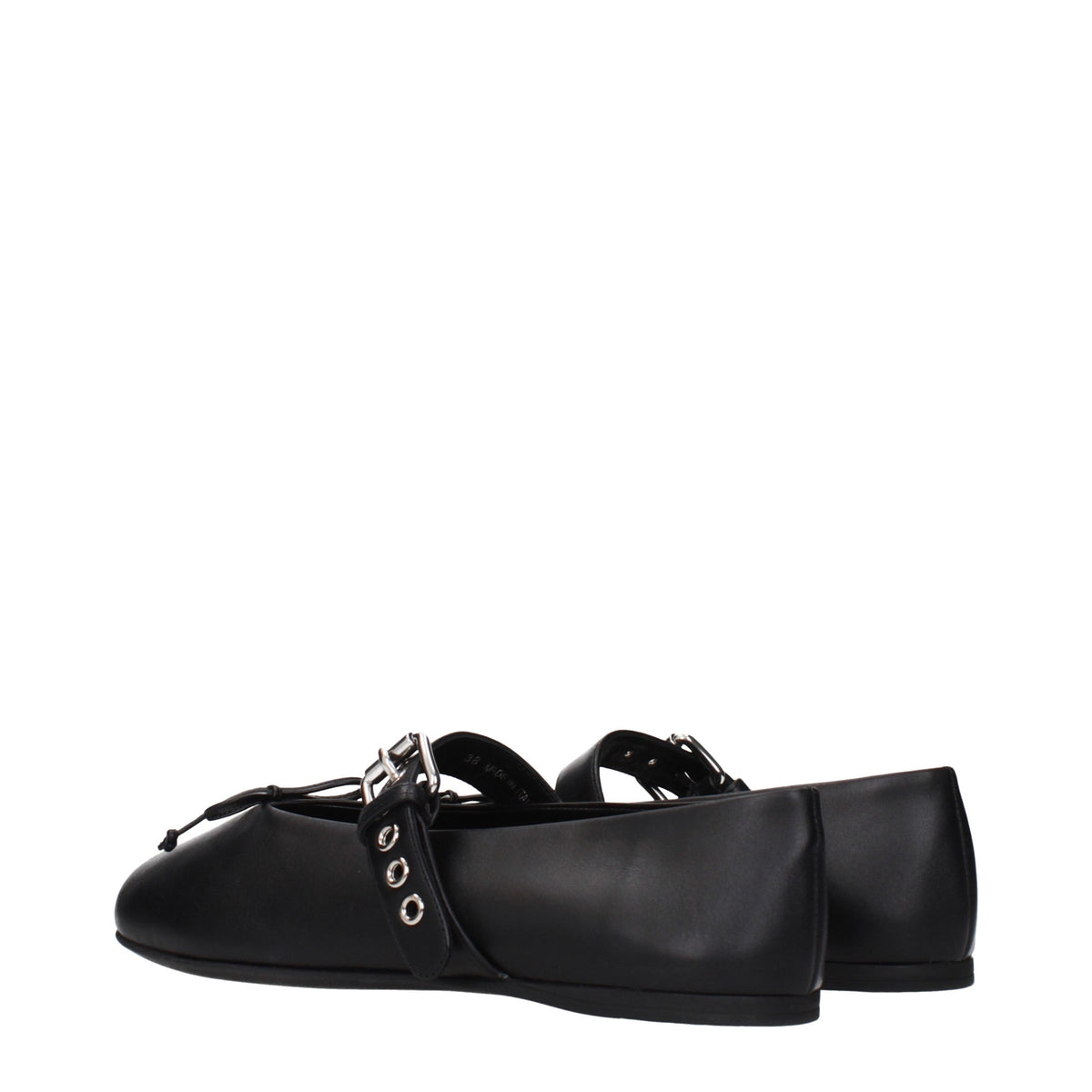 Miu Miu Black Leather Ballet Women's Flats