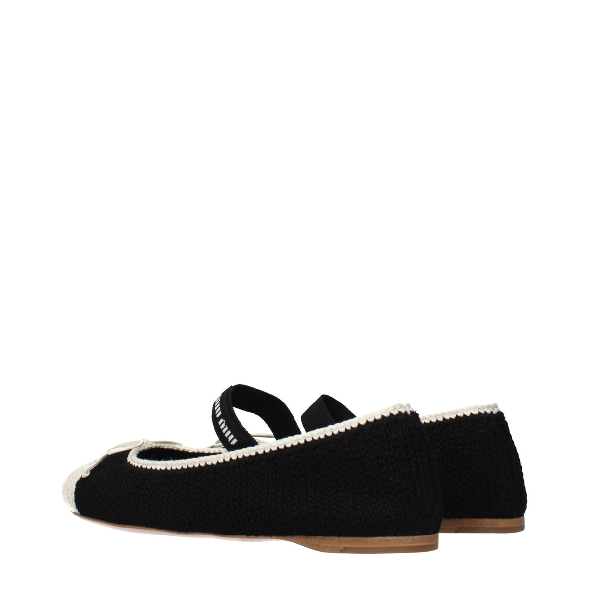 Miu Miu Black Fabric Ballet Women's Flats