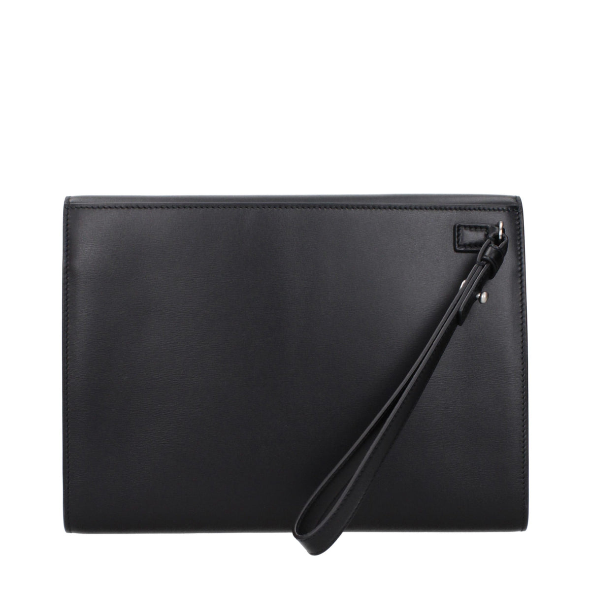 Ferragamo Black Leather Clutch Men's Bag