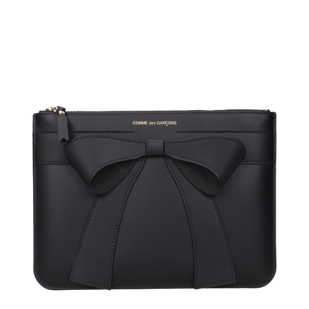 Comme Des Garçons Black Leather Clutch Women's Bag