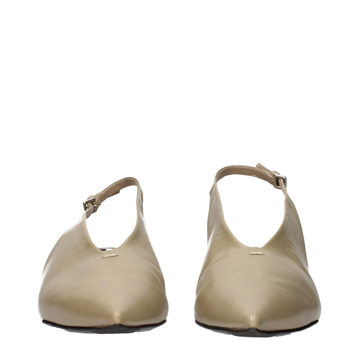 Jil Sander Beige Leather Mid Heel Women's Pumps