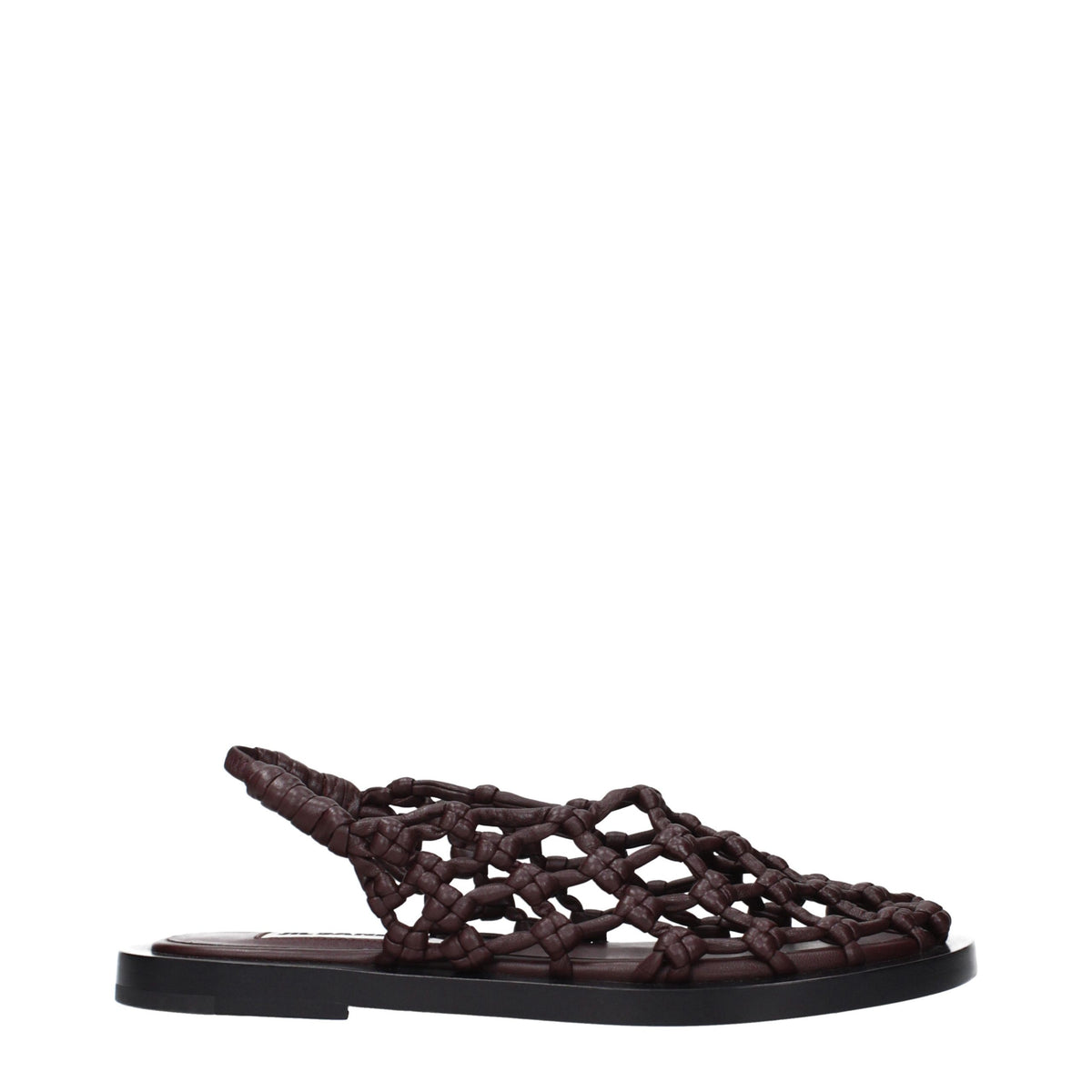Jil Sander Brown Leather Flat Women's Sandals