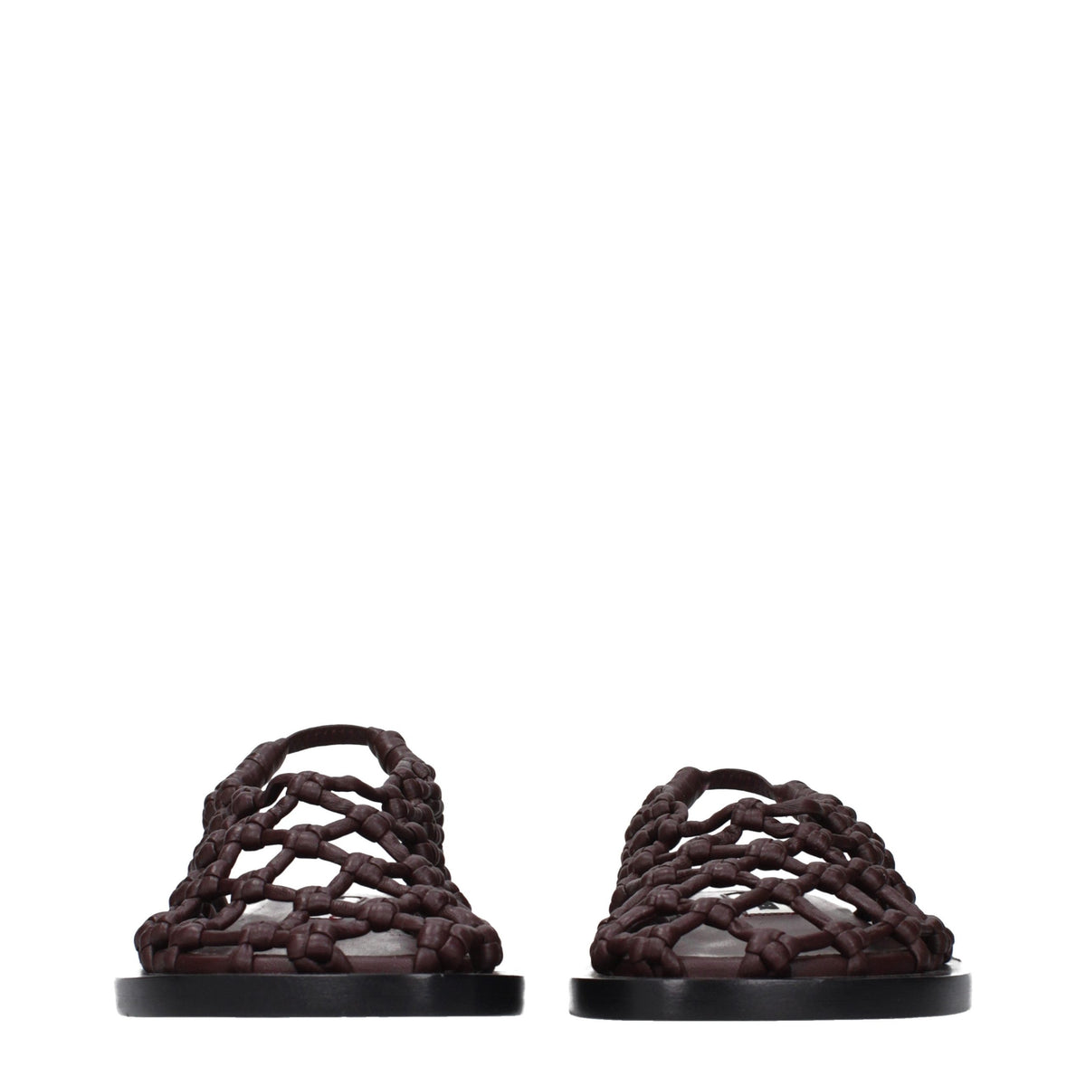 Jil Sander Brown Leather Flat Women's Sandals