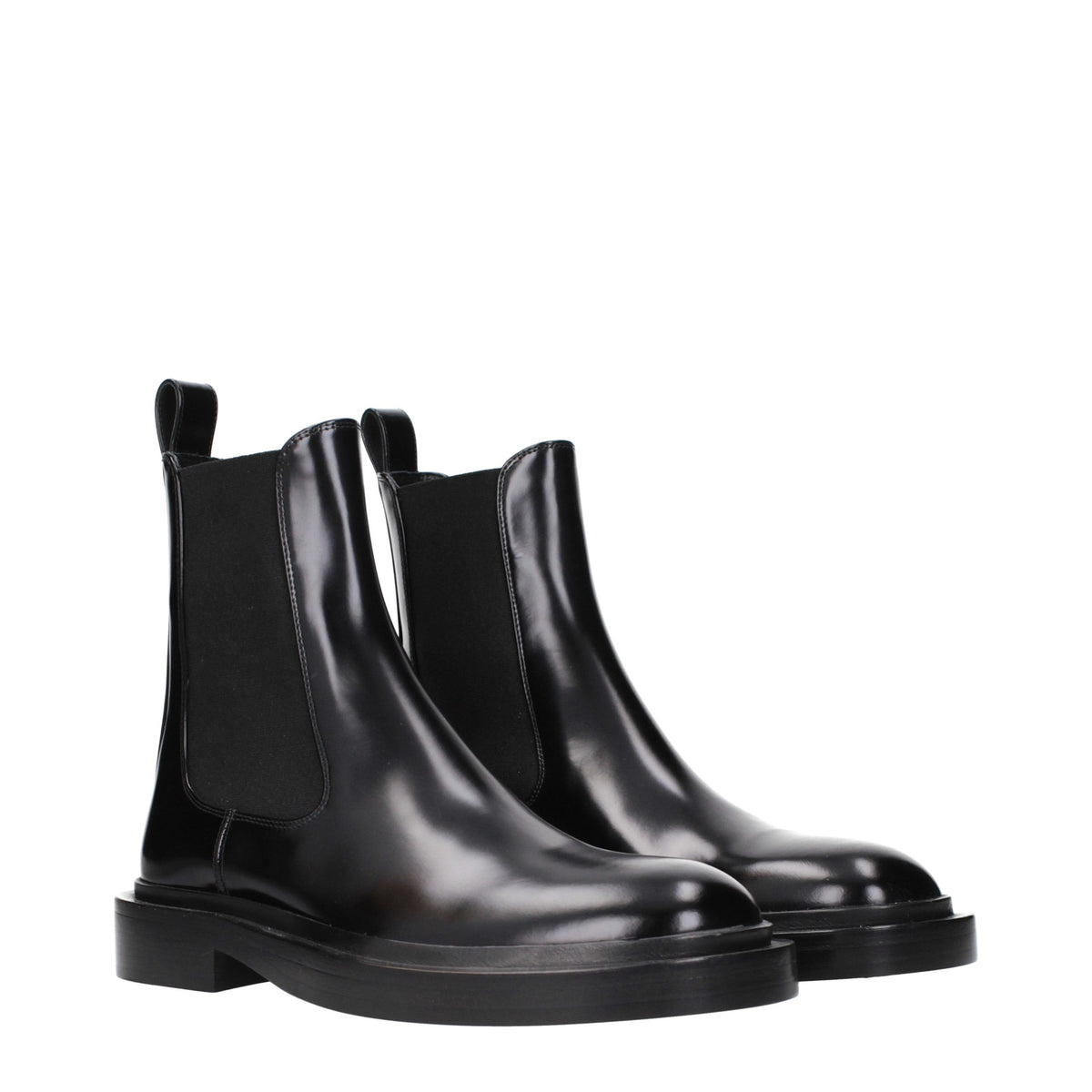 Jil Sander Black Leather Ankle Women's Boots
