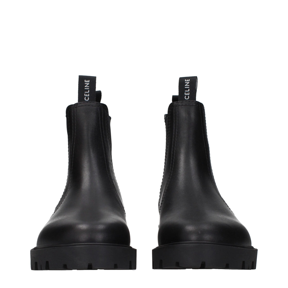 Celine Black Leather Ankle Men's Boots
