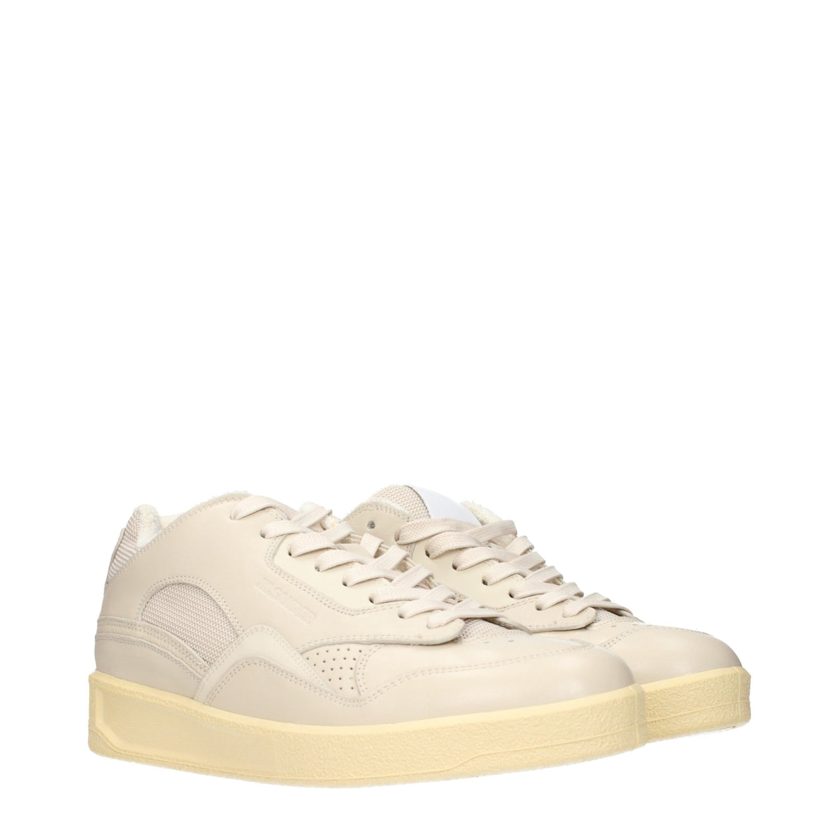 Jil Sander Beige Leather Low Top Men's Sneakers