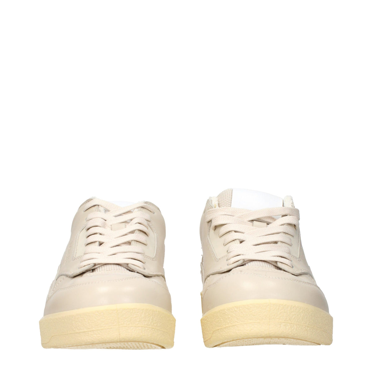 Jil Sander Beige Leather Low Top Men's Sneakers