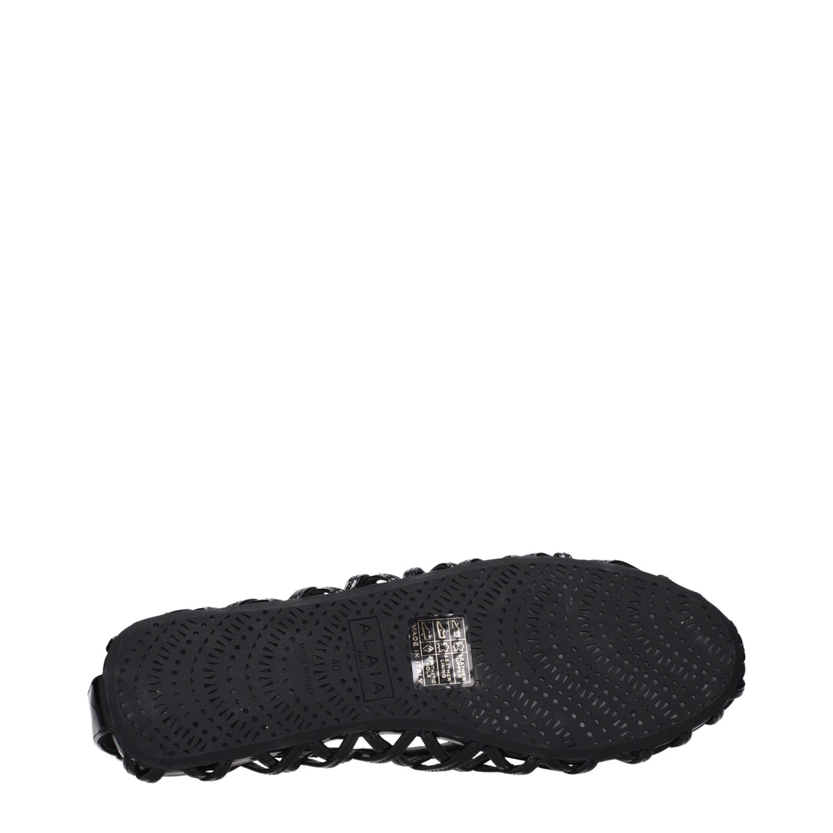 Alaïa Black Leather Ballet Women's Flats