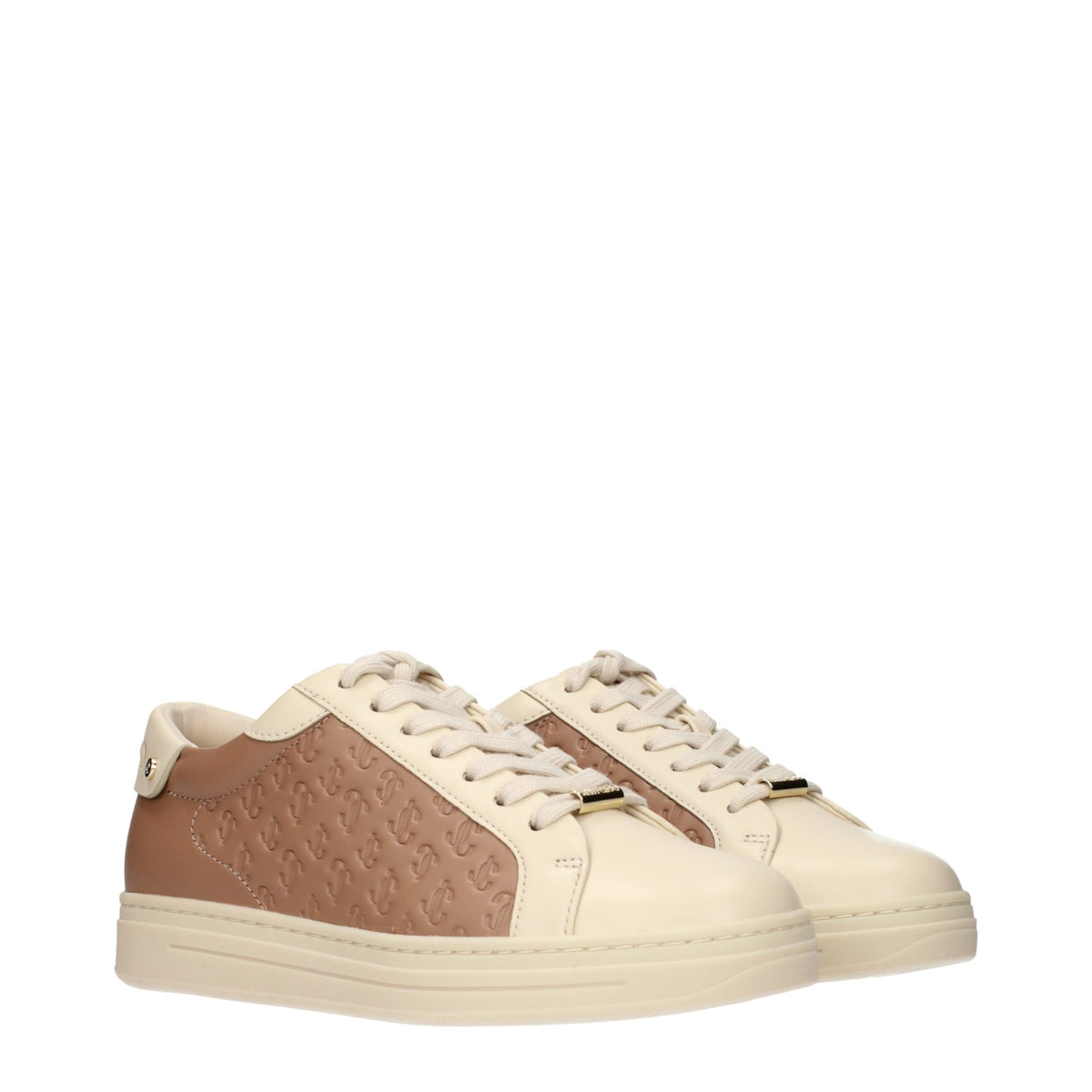 Jimmy Choo Beige Leather Low Top Women's Sneakers