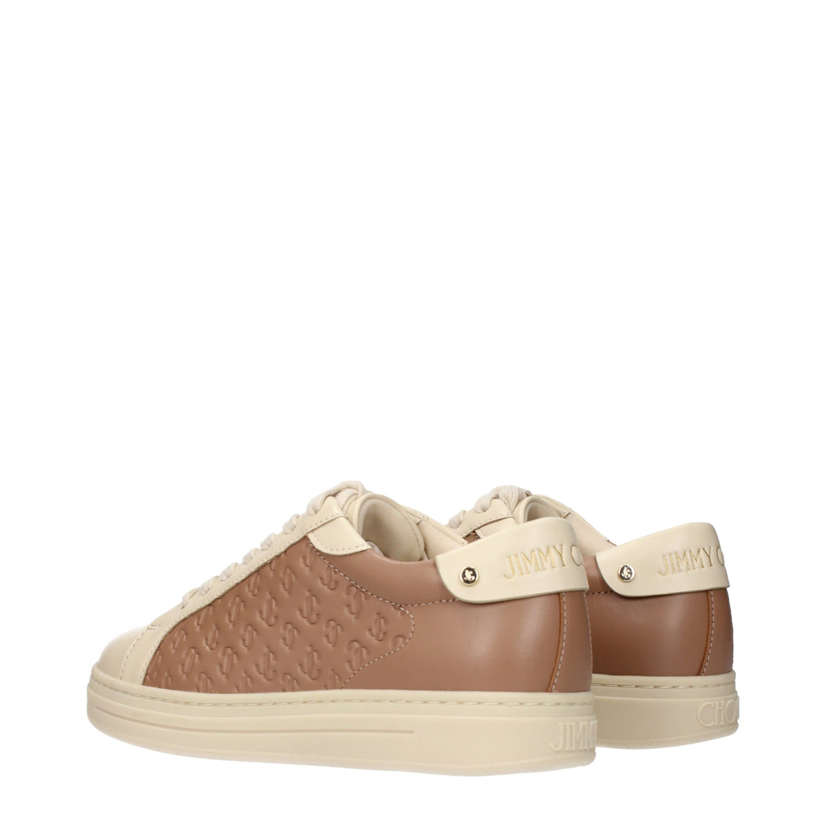 Jimmy Choo Beige Leather Low Top Women's Sneakers