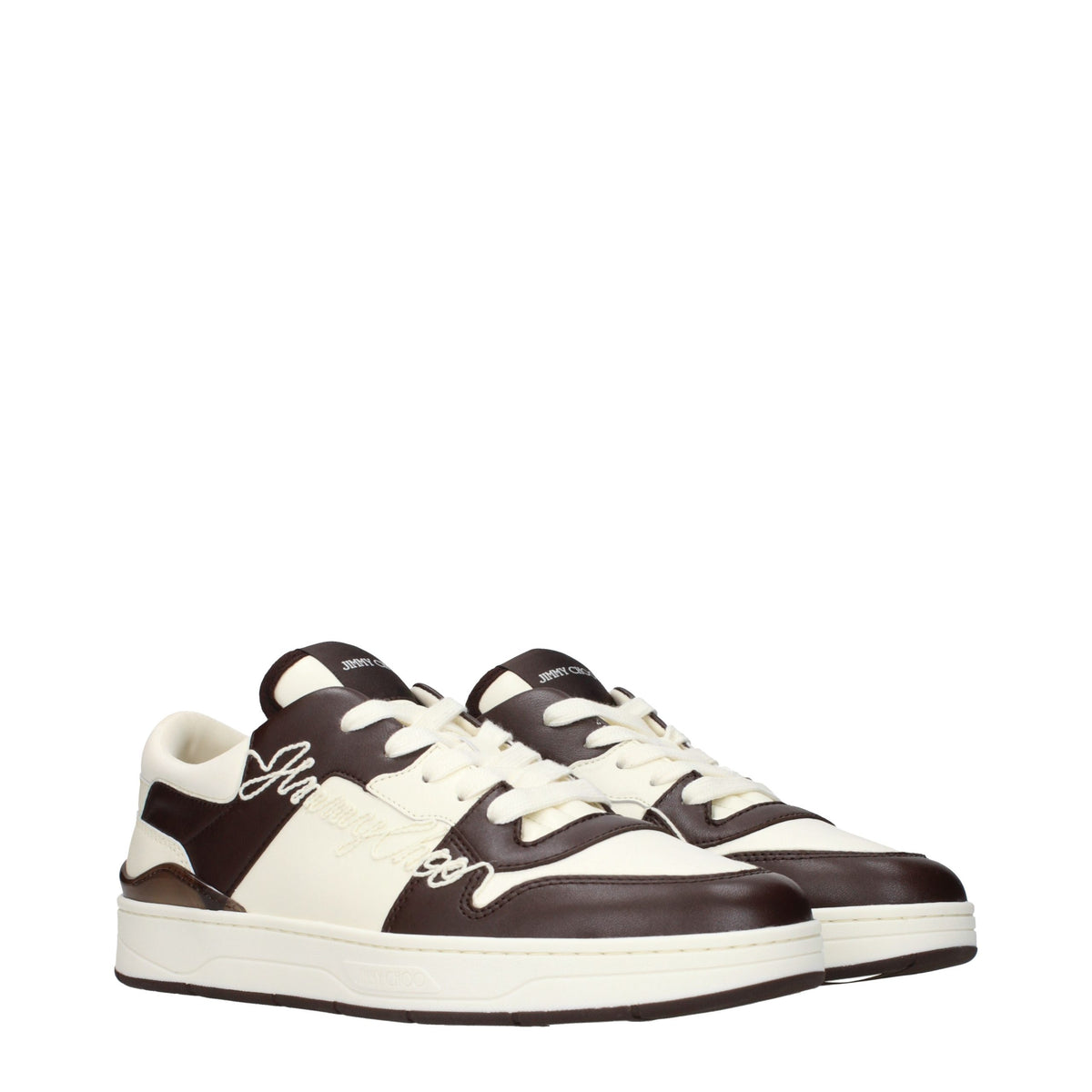 Jimmy Choo Beige Leather Low Top Men's Sneakers