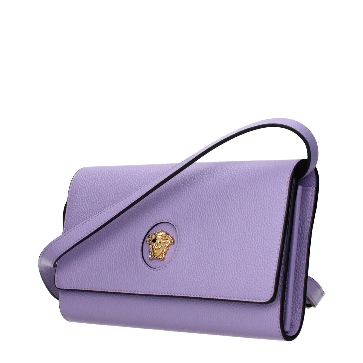 Versace Purple Leather Clutch Women's Bag
