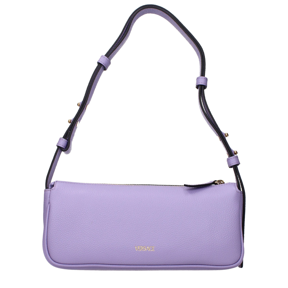 Versace Purple Leather Shoulder Women's Bag