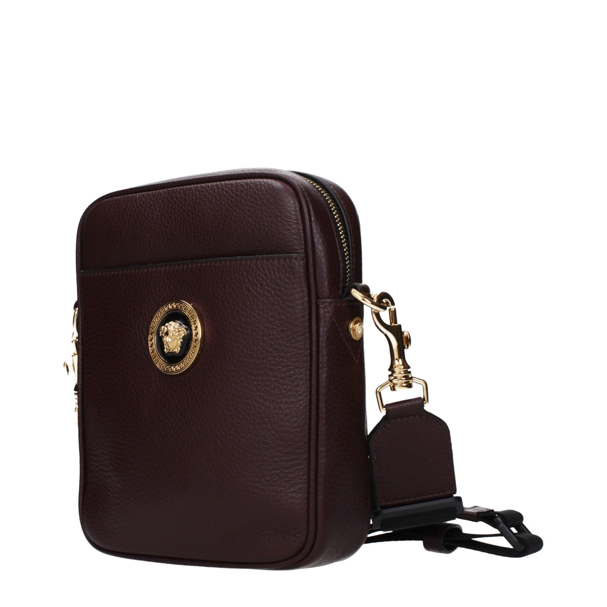 Versace Purple Leather Crossbody Men's Bag