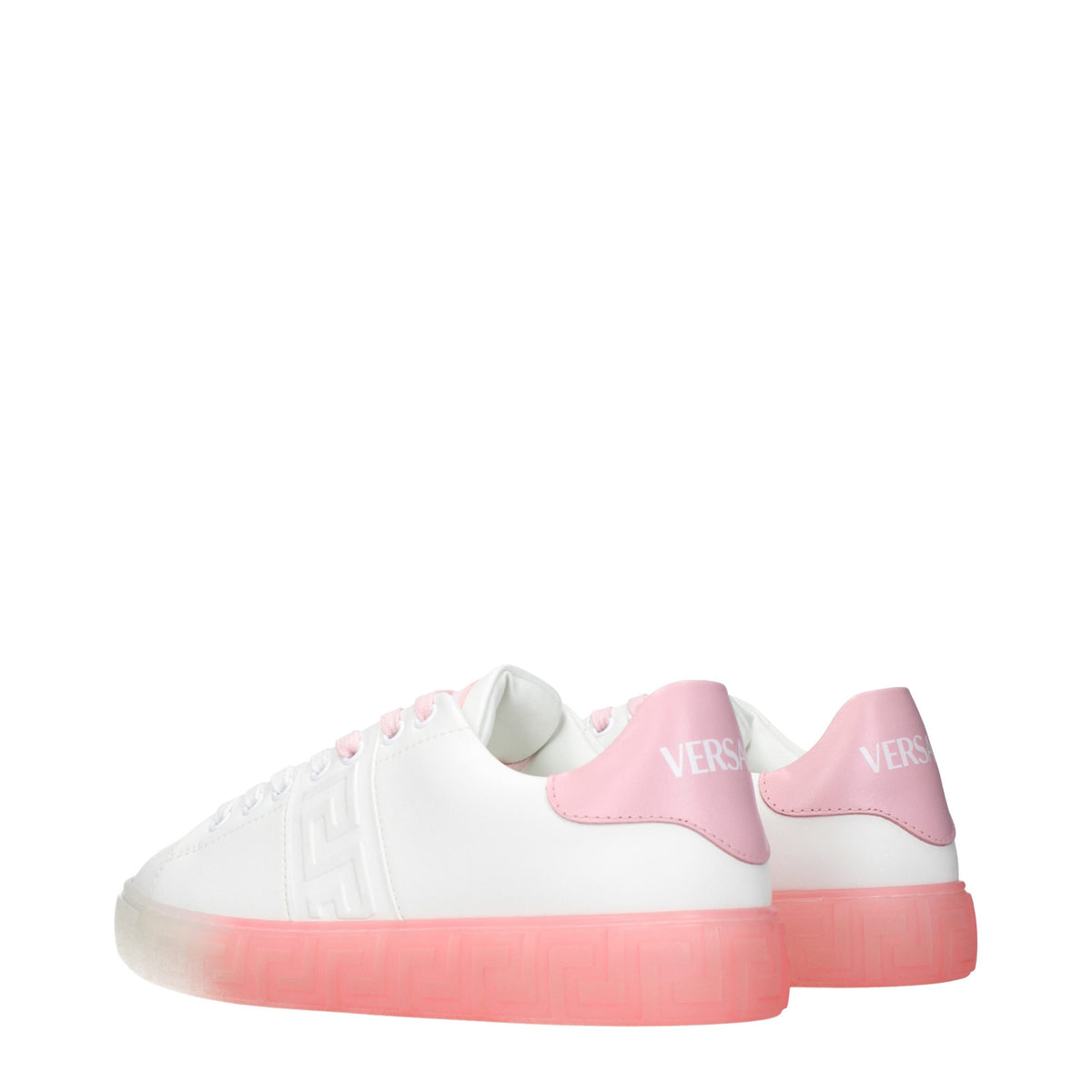 Versace White Leather Low Top Women's Sneakers
