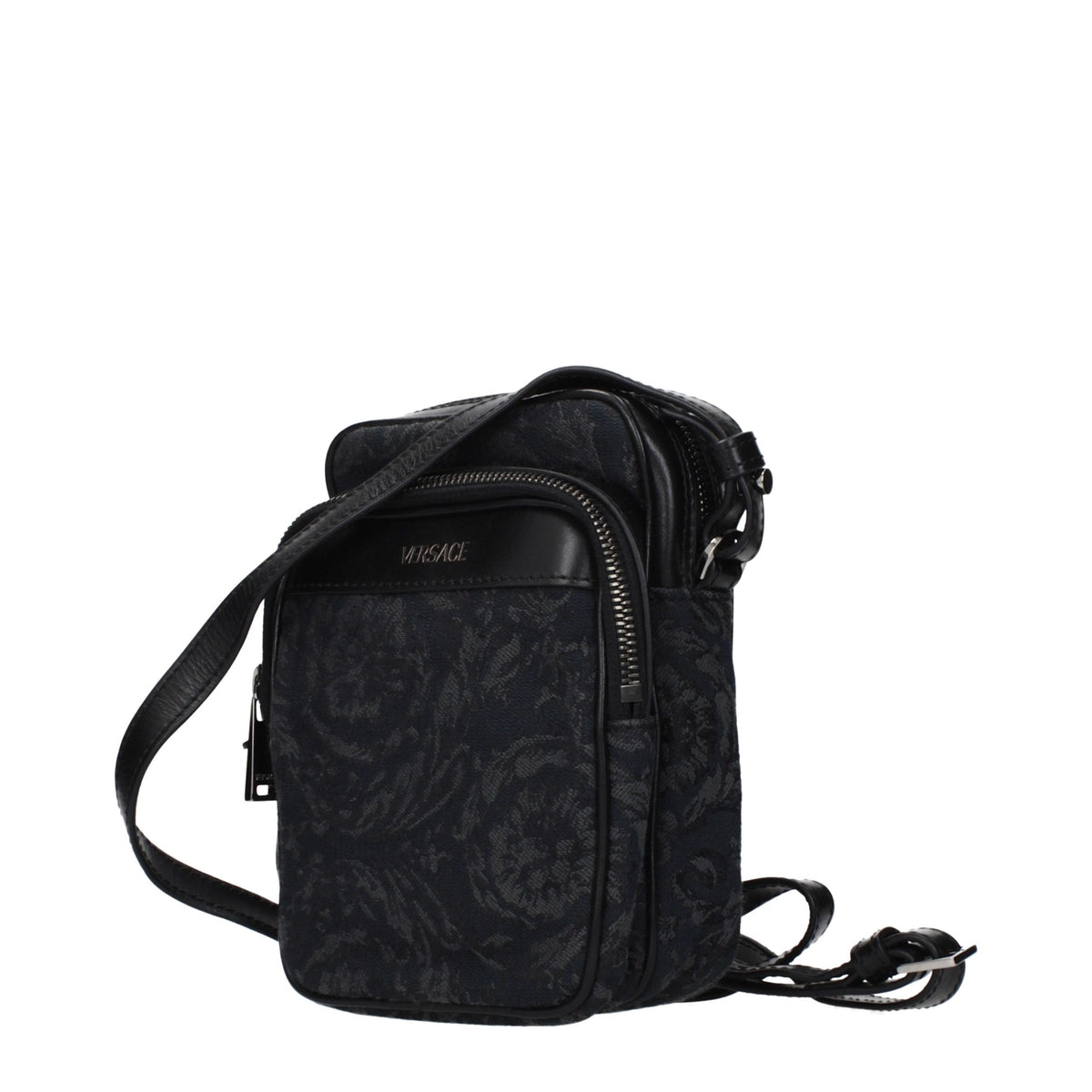 Versace Black Fabric Crossbody Men's Bag