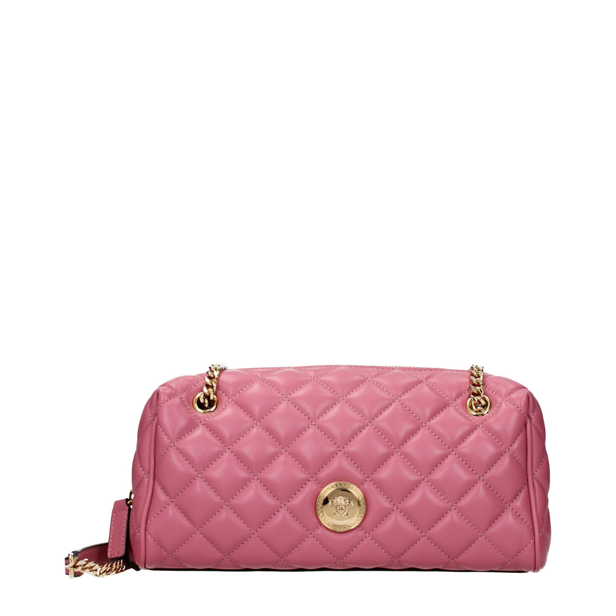 Versace Pink Leather Shoulder Women's Bag