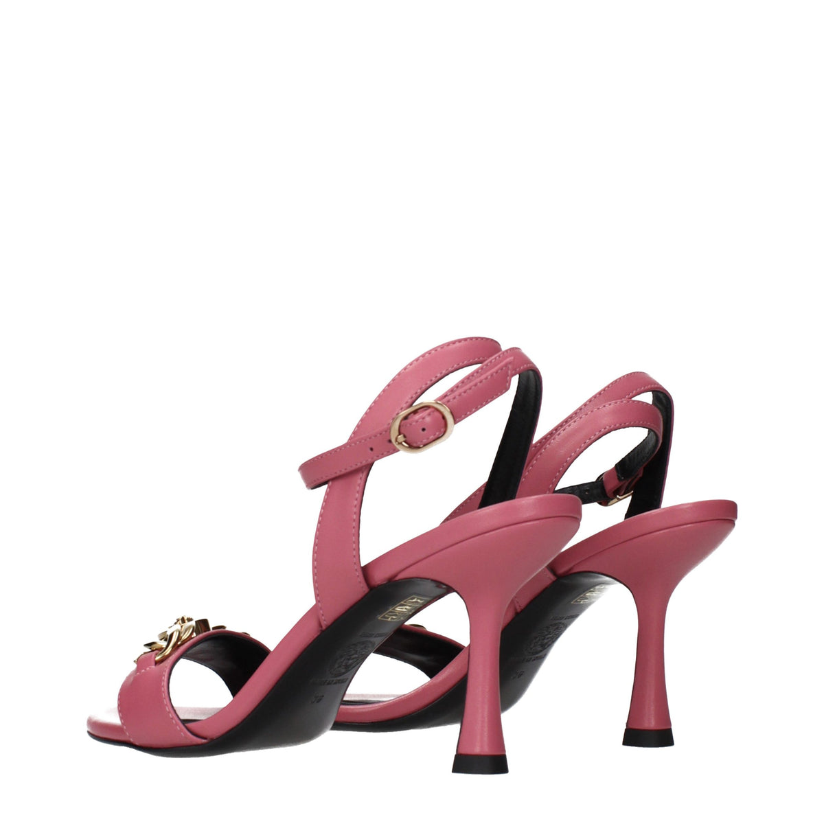 Versace Pink Leather Stiletto Heel Women's Sandals