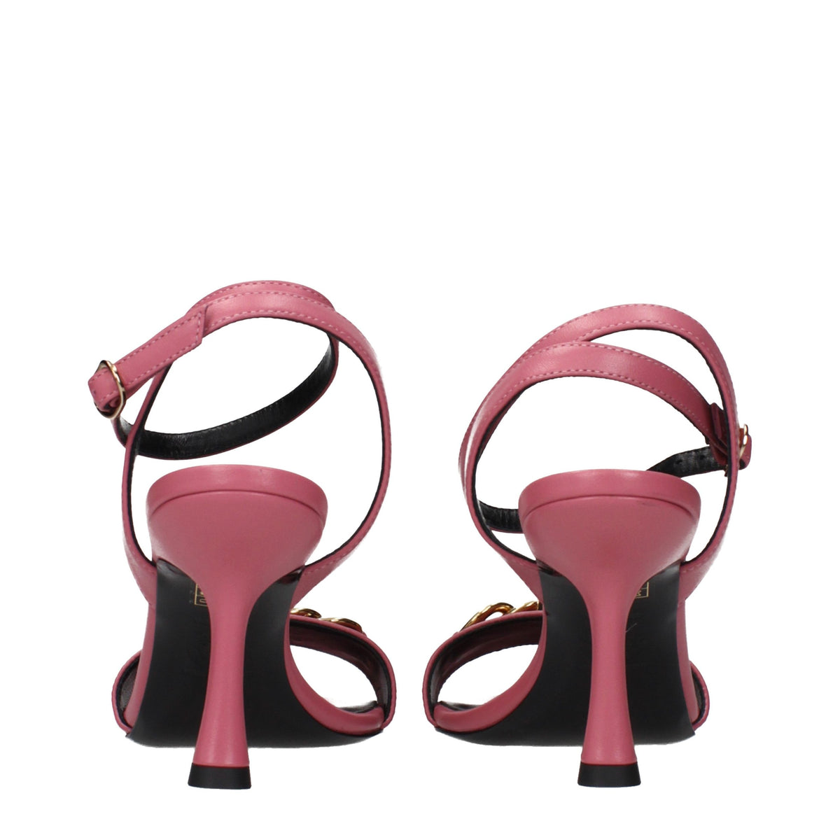 Versace Pink Leather Stiletto Heel Women's Sandals