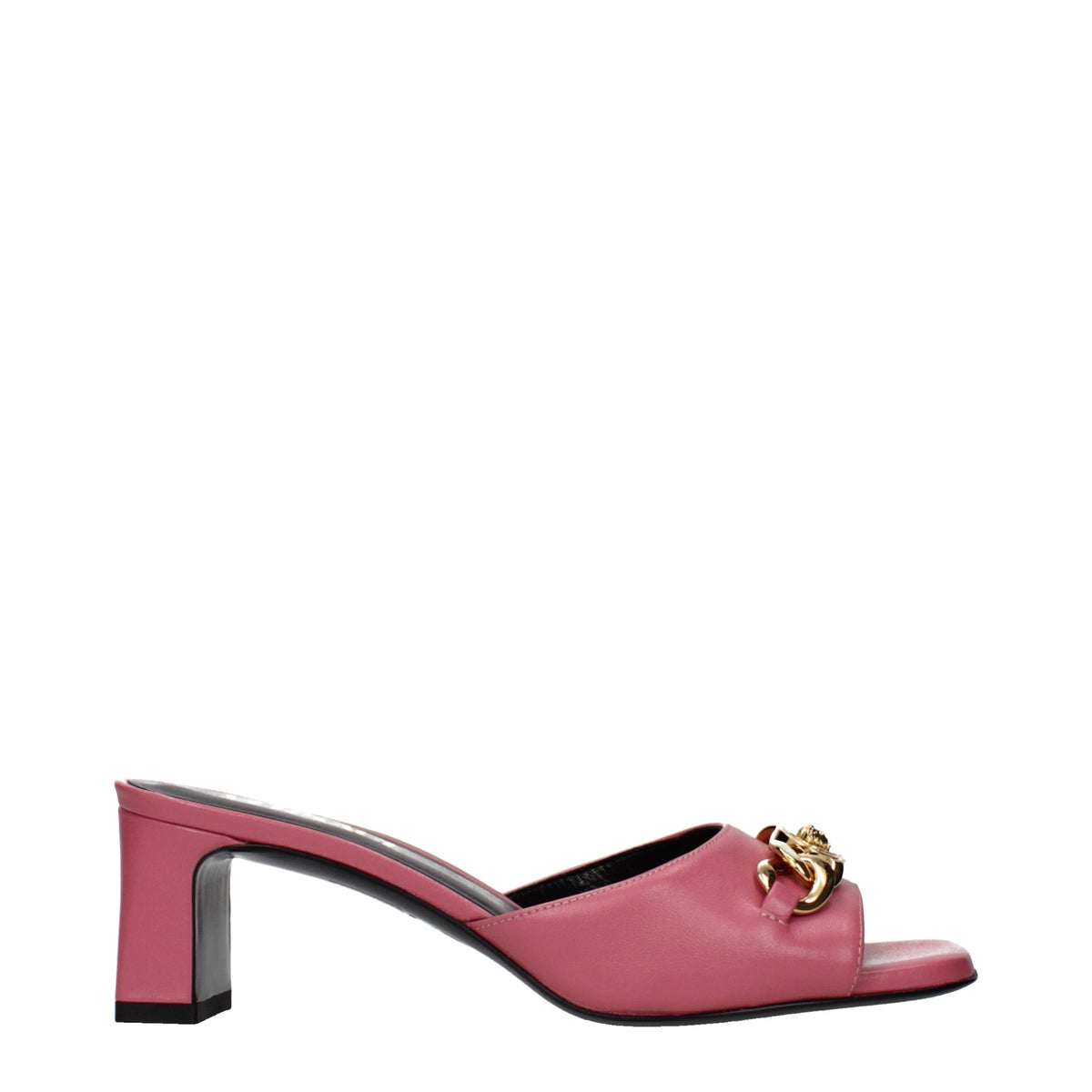 Versace Pink Leather Flat Women's Sandals