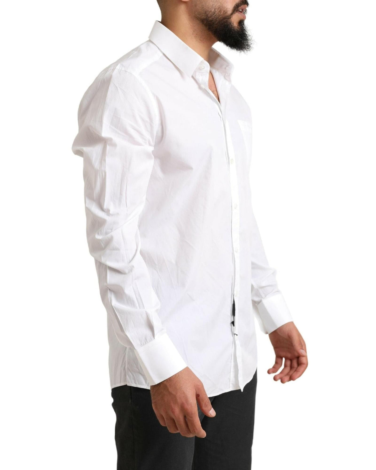 Dolce & Gabbana White Cotton Dress Men's Shirt