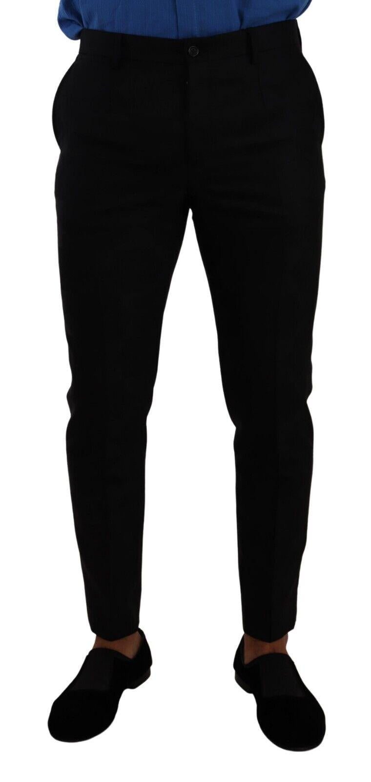 Dolce & Gabbana Black Wool Dress Men's Pants