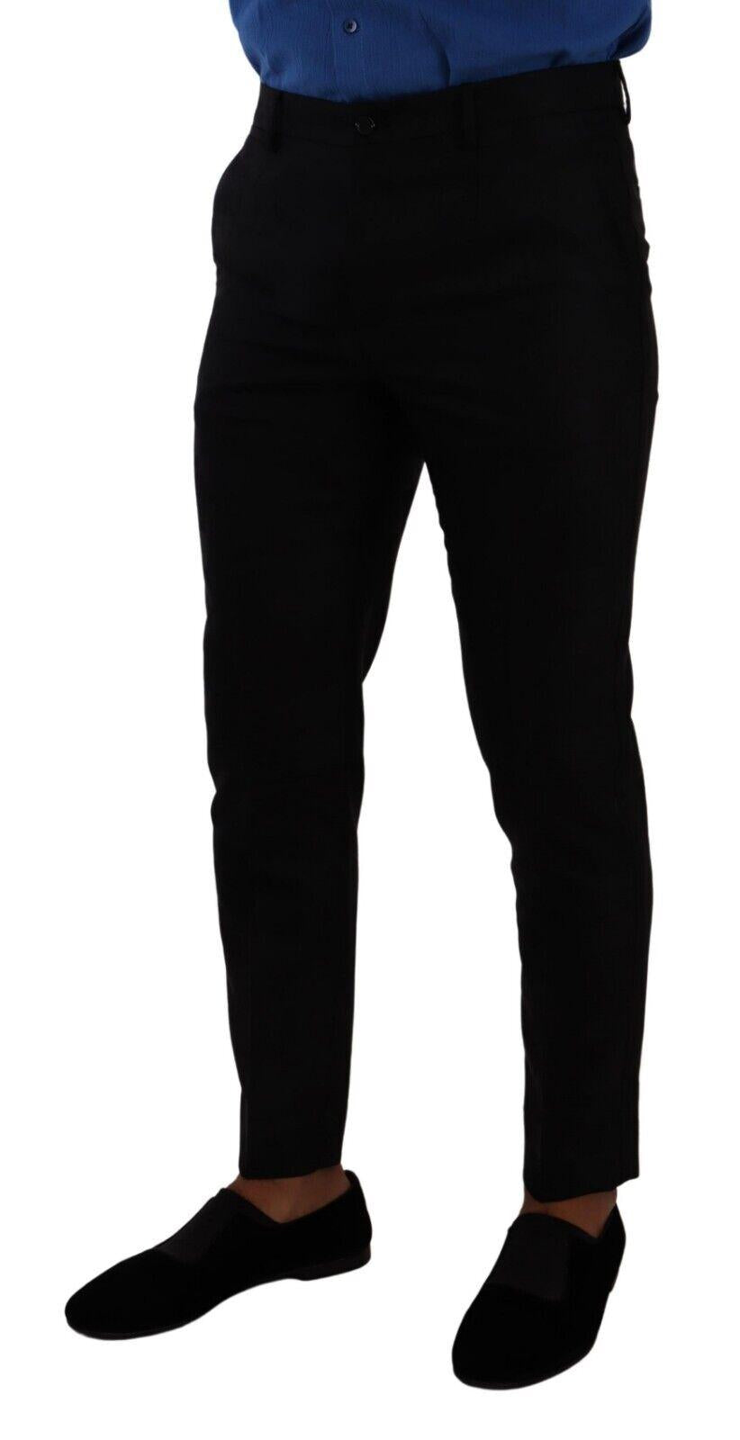 Dolce & Gabbana Black Wool Dress Men's Pants