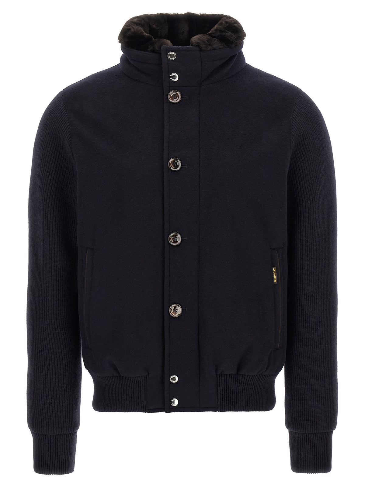 MooRER Blue Wool Men's Bomber
