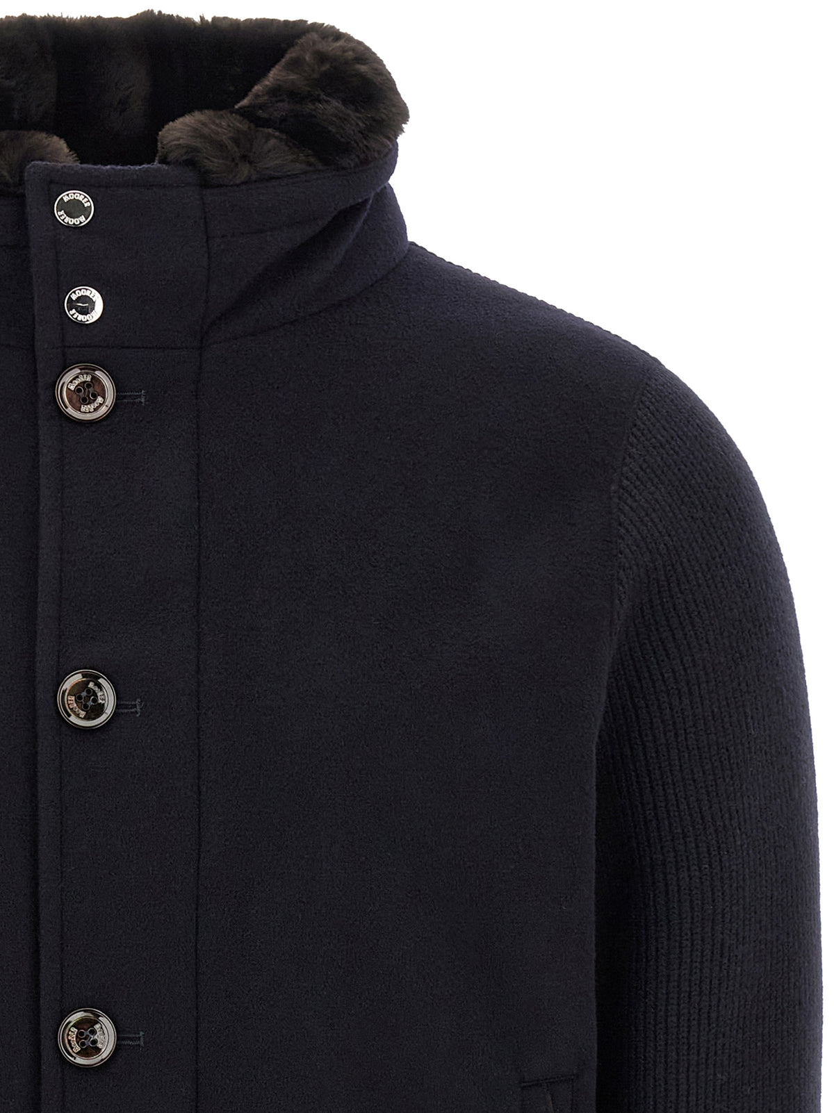 MooRER Blue Wool Men's Bomber