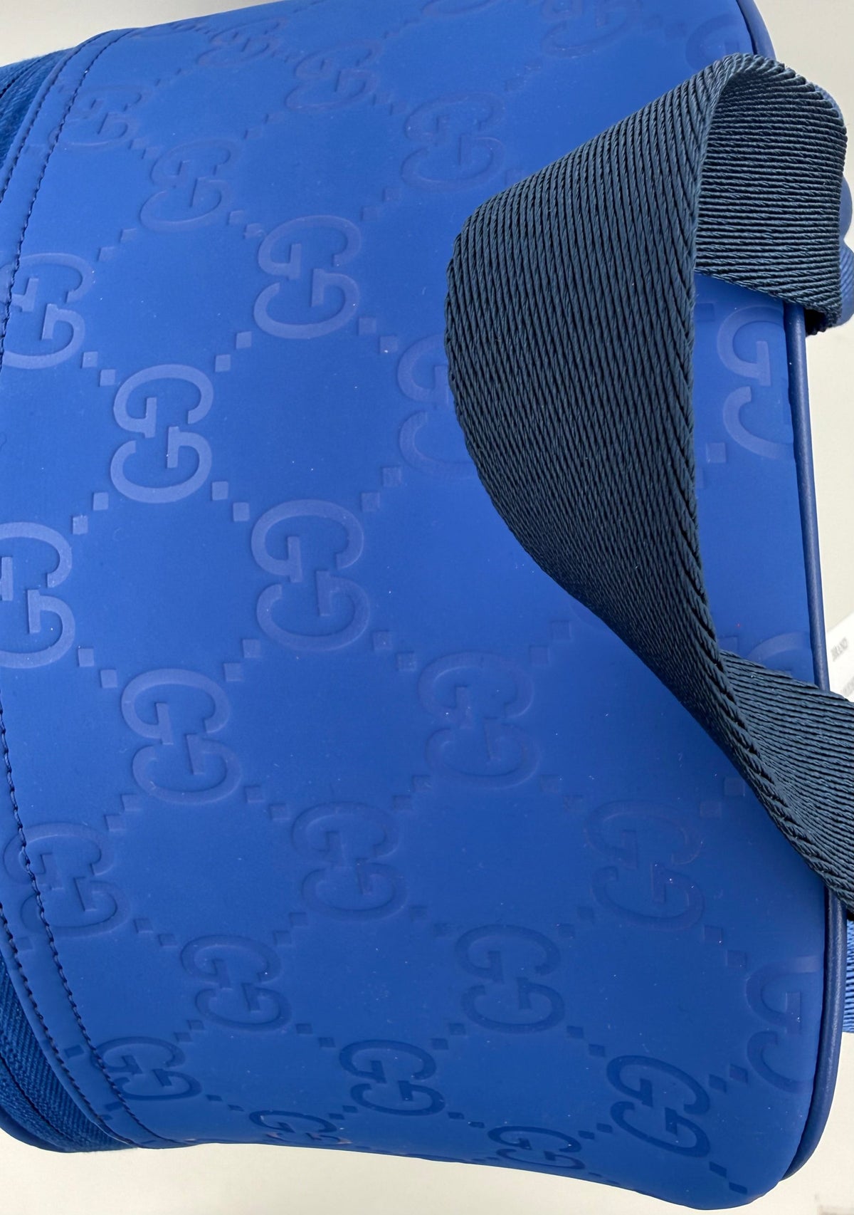 Gucci GUCCI GG Leather Blue  Backpack (Pre-Owned)