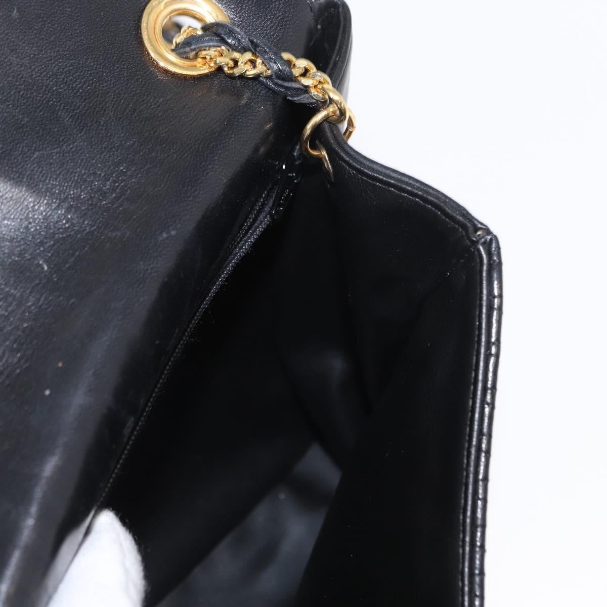 Bally Vintage Chain Quilted Leather Black Leather Shoulder Bag Bag (Pre-Owned)