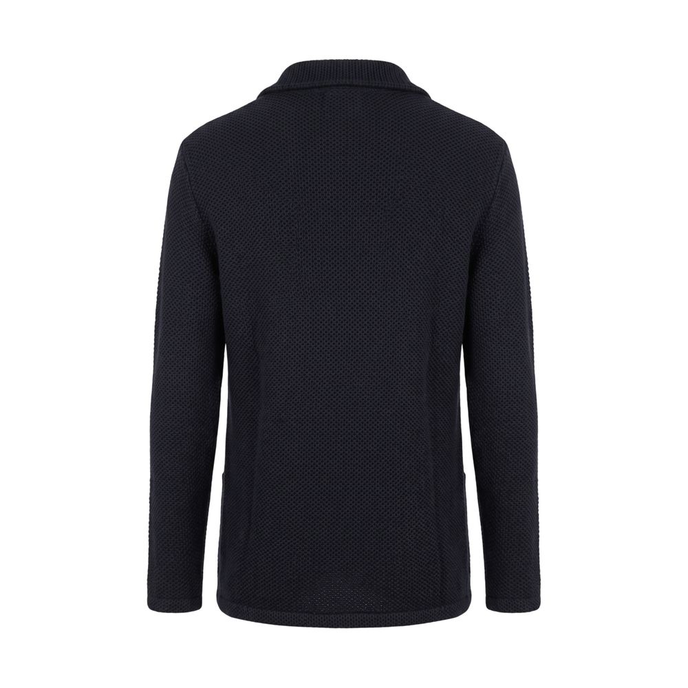 Roberto Pepe Luxury Blue Wool Men's Men's Sweater