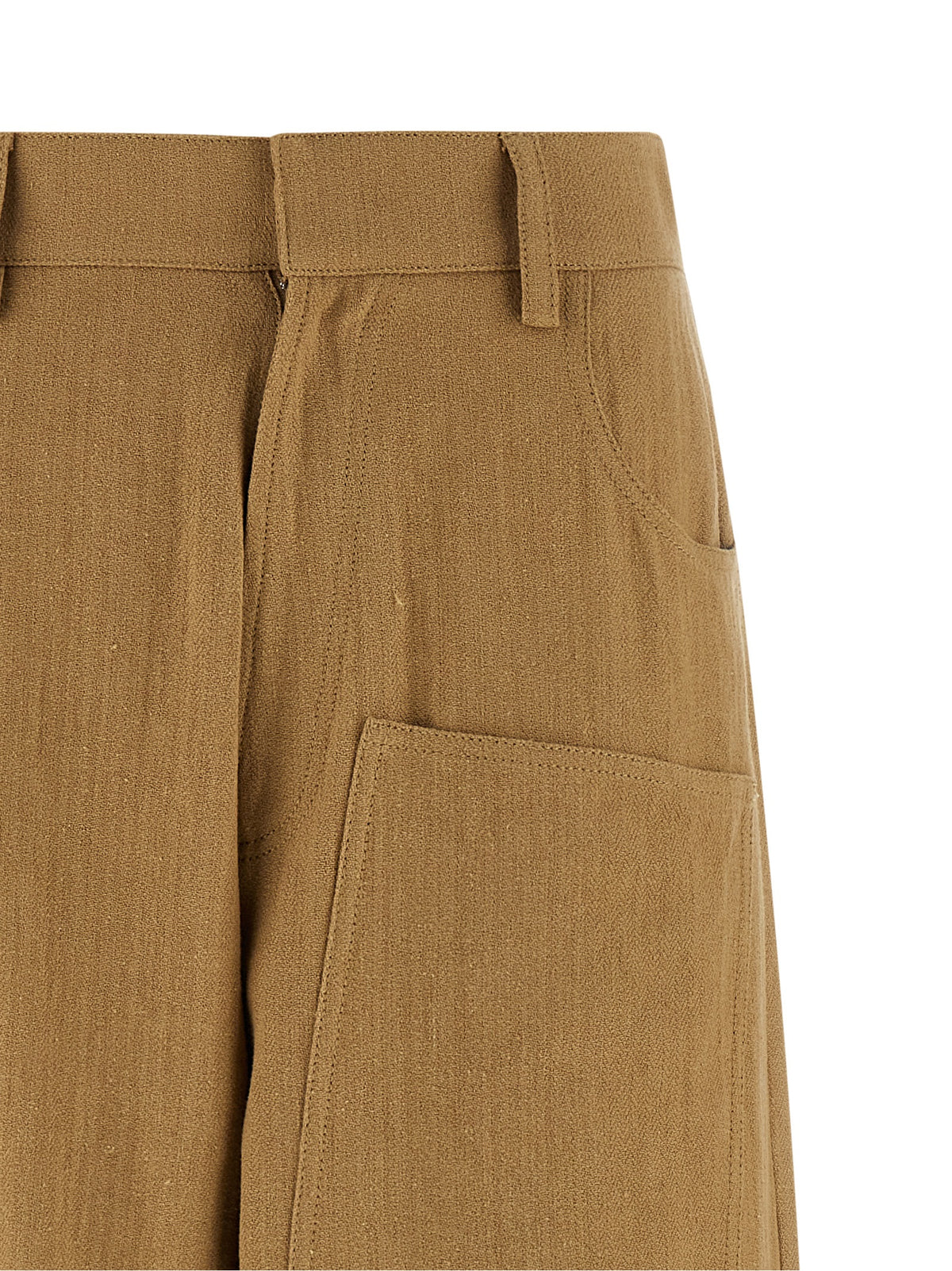 MAISON JEJIA Beige Cotton Casual Women's Pants