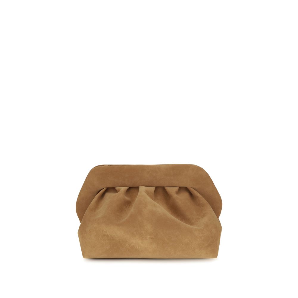 THEMOIRè Beige Suede Leather Clutch Women's Bag