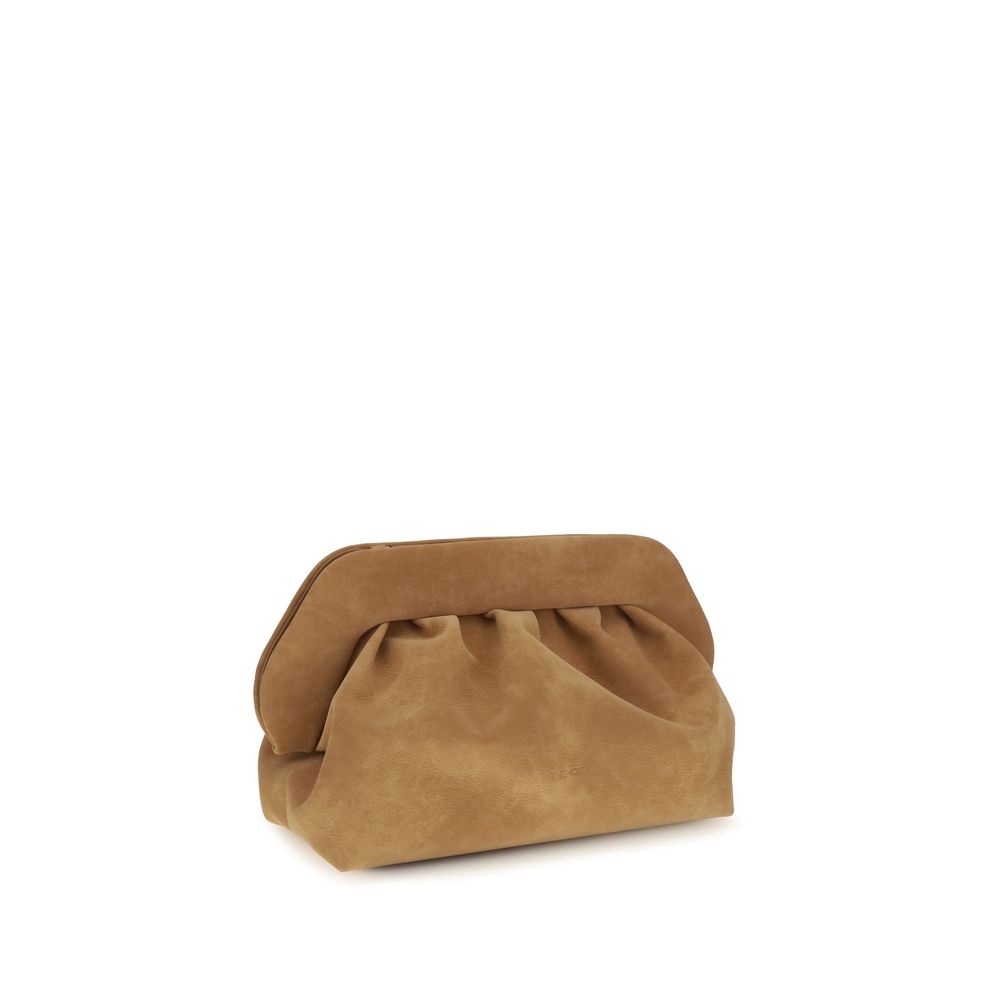 THEMOIRè Beige Suede Leather Clutch Women's Bag