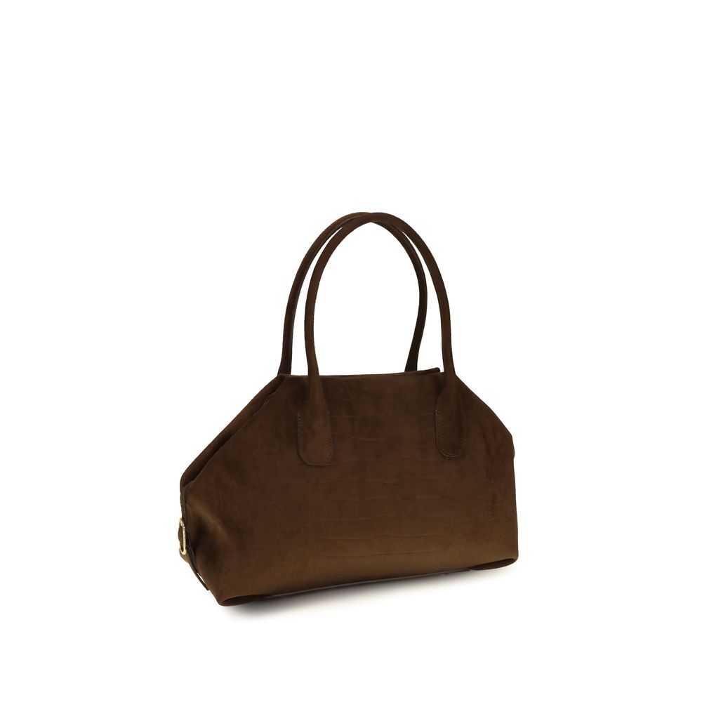 THEMOIRè Brown Suede Leather Women's Handbag