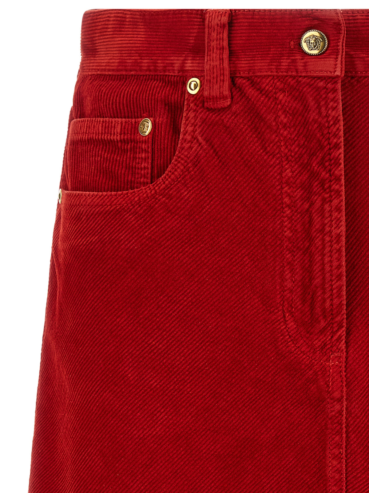 Versace Red Cotton Long Women's Skirt