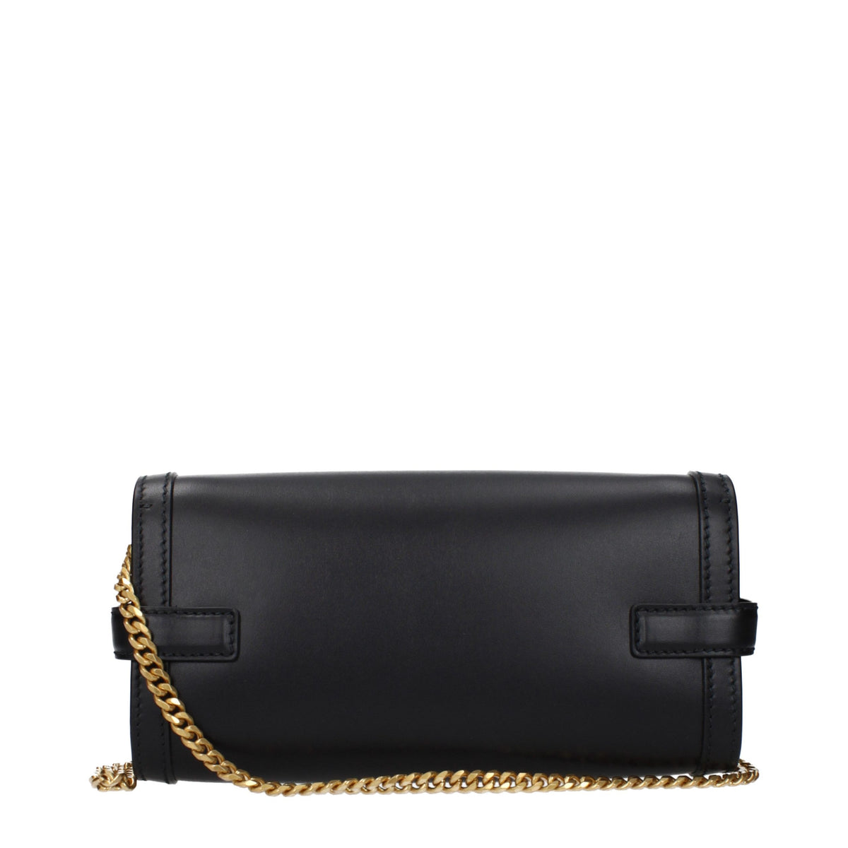 Balmain Black Leather Clutch Women's Bag