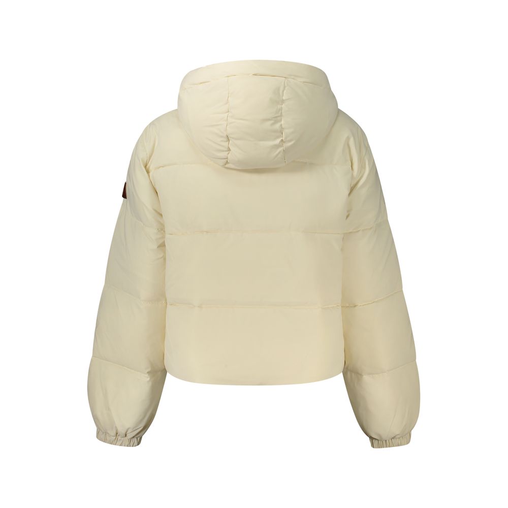 Guess Jeans Cream Polyester Women's Women's Jacket