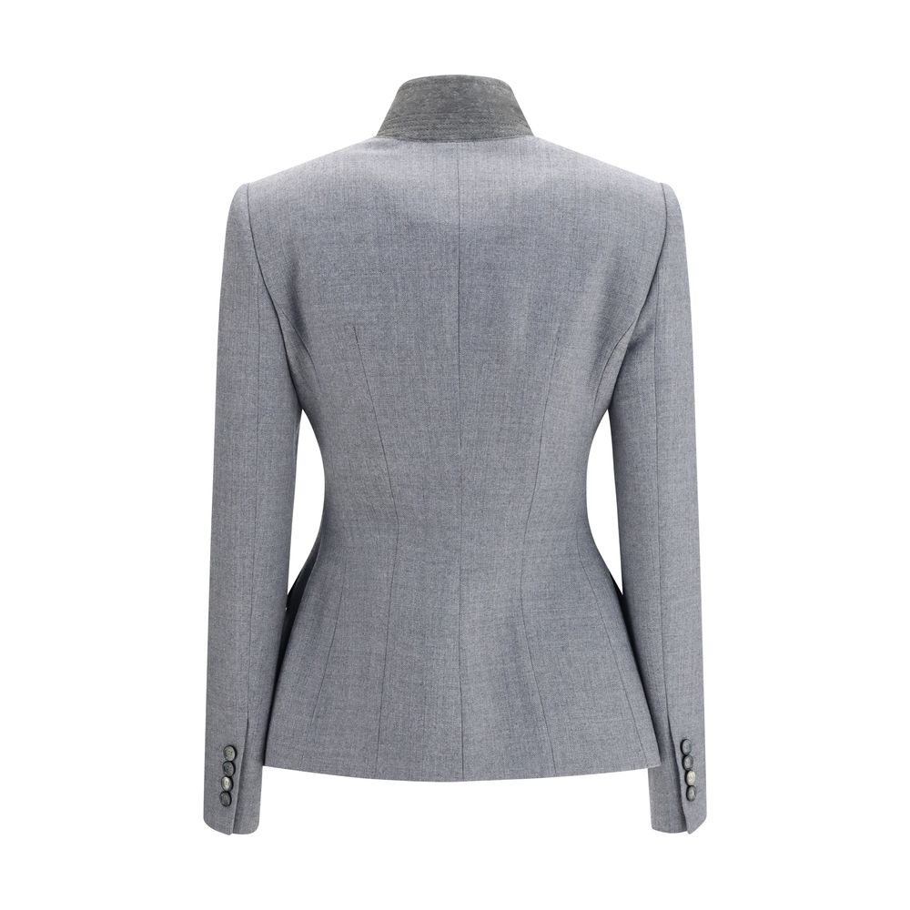 Alexander McQueen Gray Wool Oves Aries Full-Length Women's Jacket