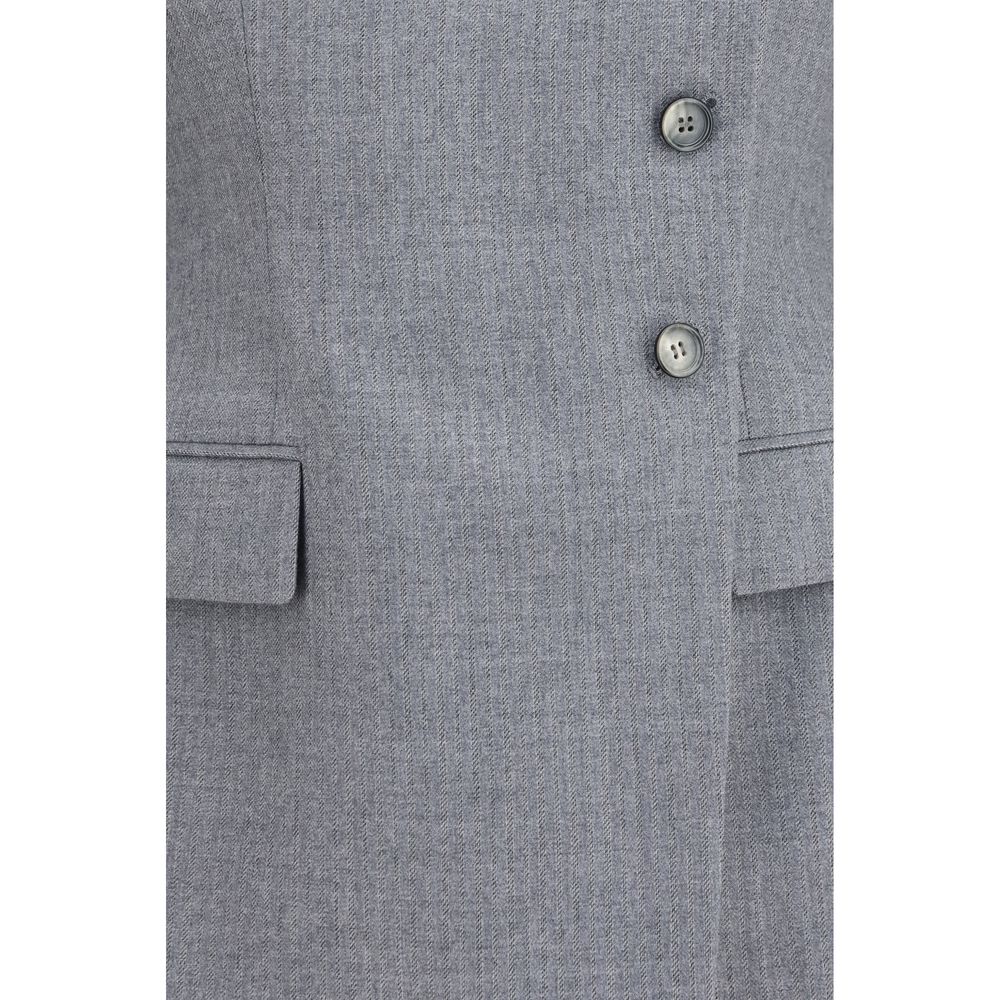 Alexander McQueen Gray Wool Oves Aries Full-Length Women's Jacket