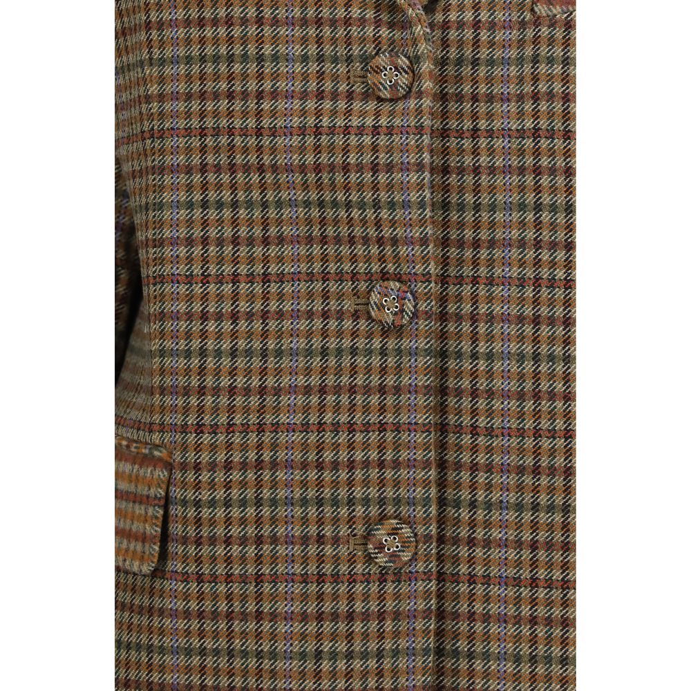 Ganni Brown Recycled Wool Women's Blazer
