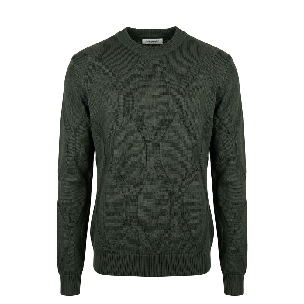 Roberto Pepe Luxury Green Wool Men's Men's Sweater