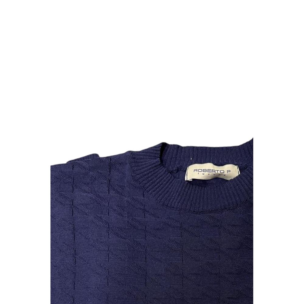 Roberto Pepe Luxury Blue Wool Men Men's Sweater