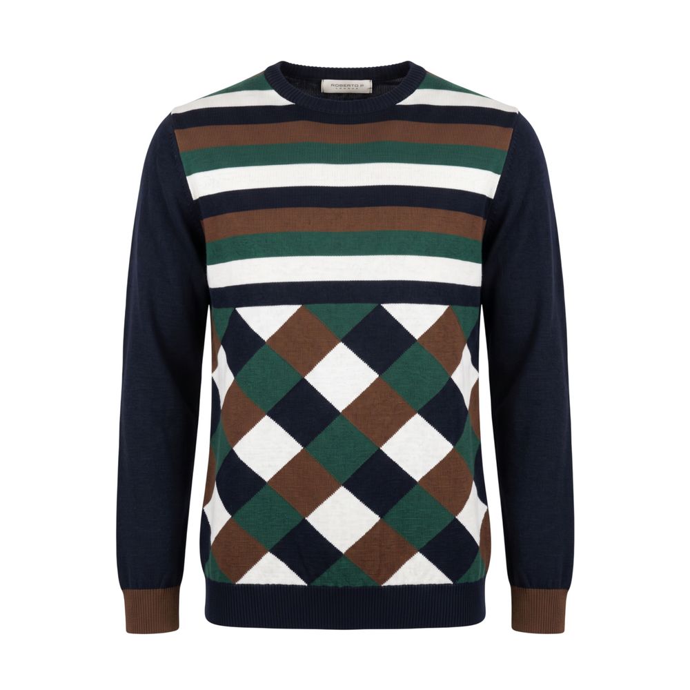 Roberto Pepe Luxury Blue Wool Men's Men's Sweater