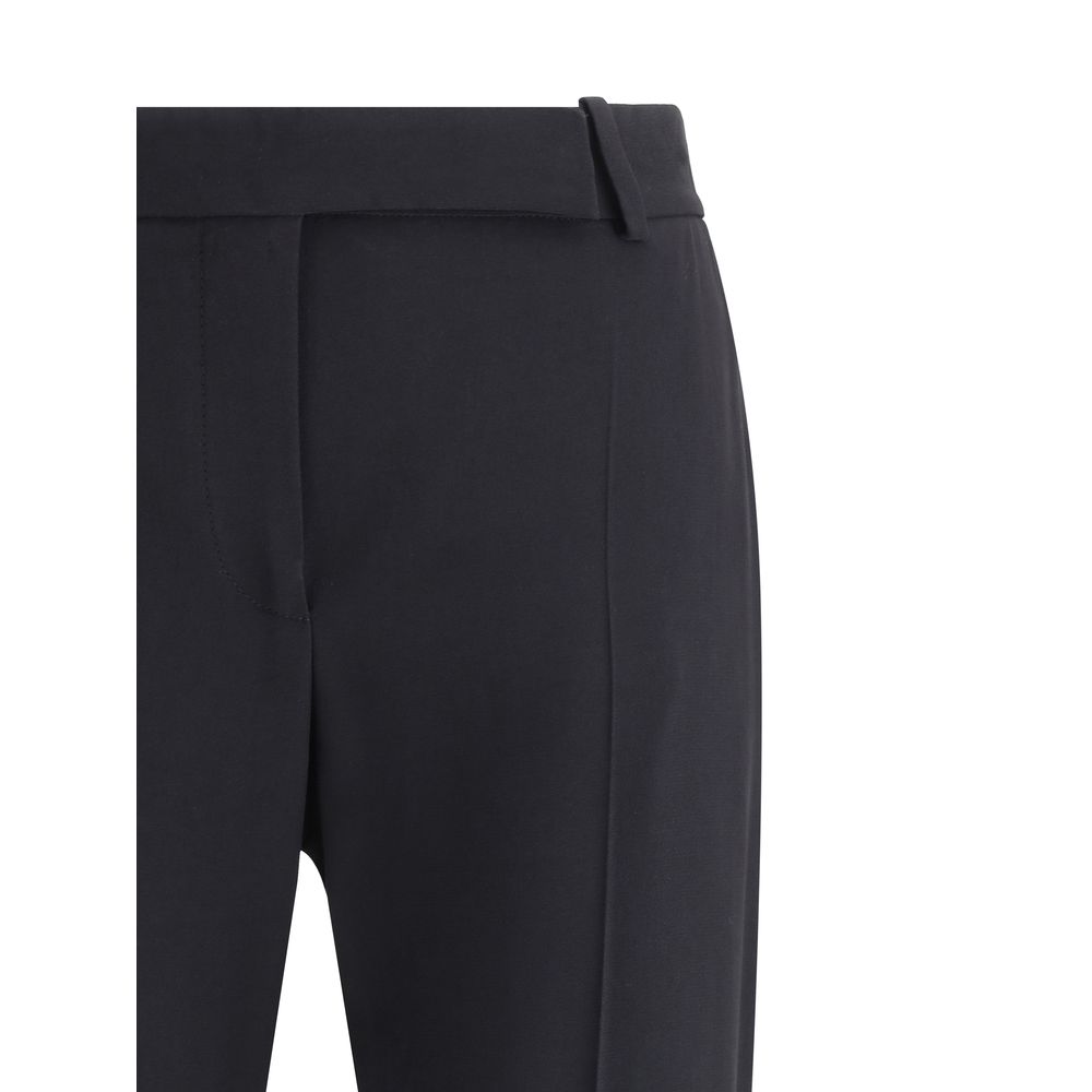 Alexander McQueen Black Acetate Flared Women's Pants